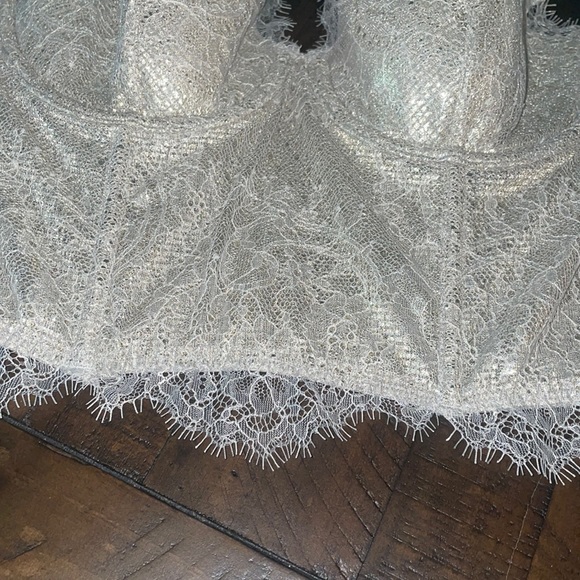 VS Lingerie Champagne Fringe Lace Corset with sheer backing - Picture 5 of 8